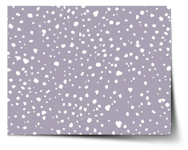 Sablio Plagát Biele fliačiky na fialovej - 60x40 cm