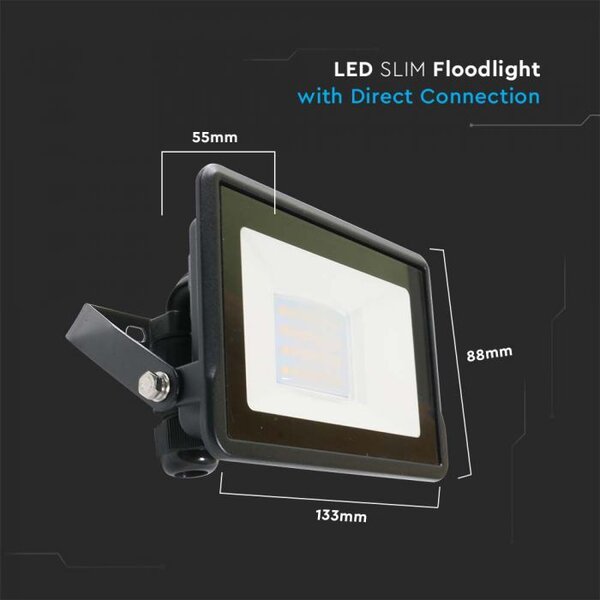 V-TAC Smart LED reflektor 10W, 725lm, RGB+3000K-6500K s priamym pripojením, IP65, Amazon Alexa, Google Home