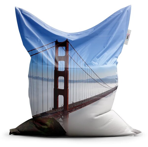 Sablio Sedací vak Golden Gate v hmle - 150x100 cm