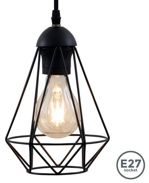 LED luster na lanku 1xE27/6,5W/230V 2500K čierny