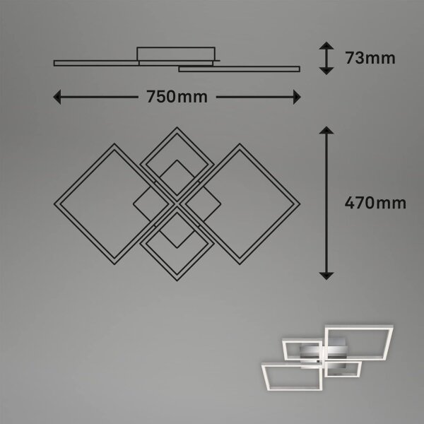 LED Stmievateľné stropné svietidlo LED/42W/230V 3000K matný chróm