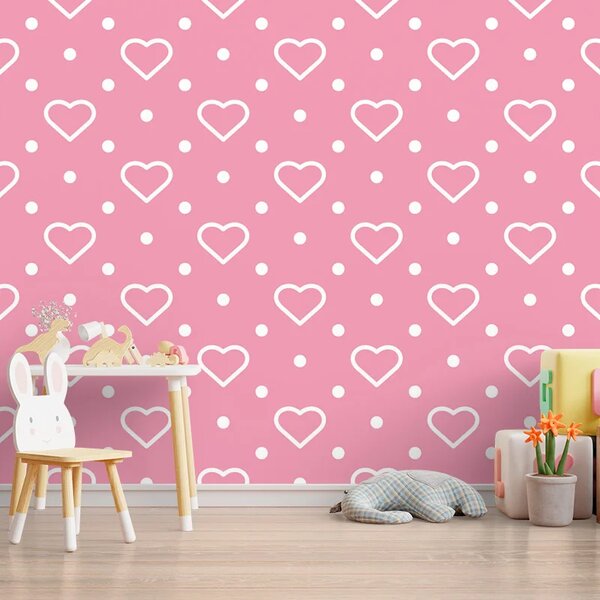 Sablio Tapeta Srdce a bodky - 208x125 cm