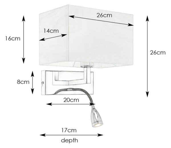 Markslöjd 106308 - LED Nástenné svietidlo SAVOY LED/3W+E27/60W/230V