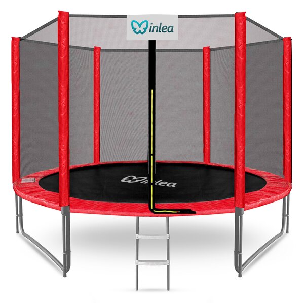 INLEA PREMIUM Jump Trampolína 305 cm s vonkajšou ochrannou sieťou - červená