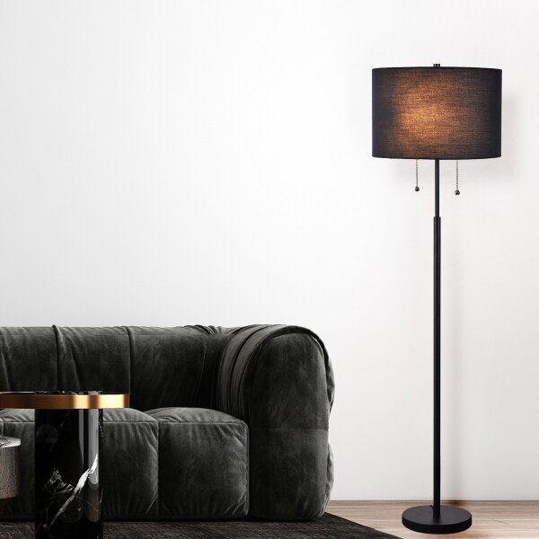 Stojacia lampa FOGO 2xE27/15W/230V čierna