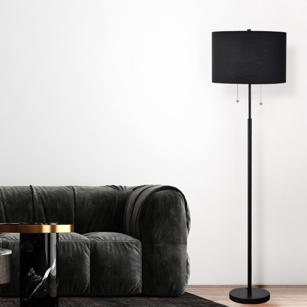 Stojacia lampa FOGO 2xE27/15W/230V čierna