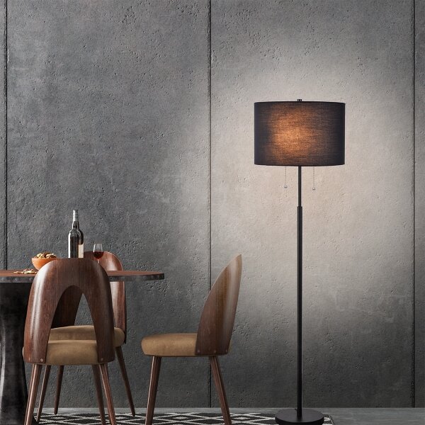 Stojacia lampa FOGO 2xE27/15W/230V čierna
