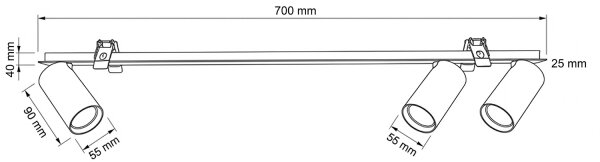 Brilagi - Zapustené svietidlo SELE 3xGU10/30W/230V čierne