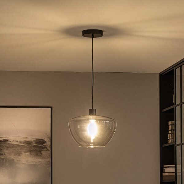 Závesný luster na lanku SEVENTIES E27/40W/230V dymová/sivá
