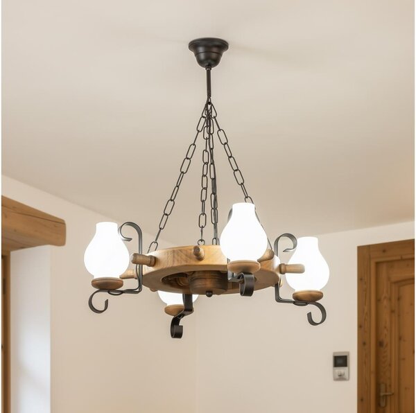Brilagi - Luster na reťazi TIMONA 4xE14/40W/230V pr. 50 cm buk