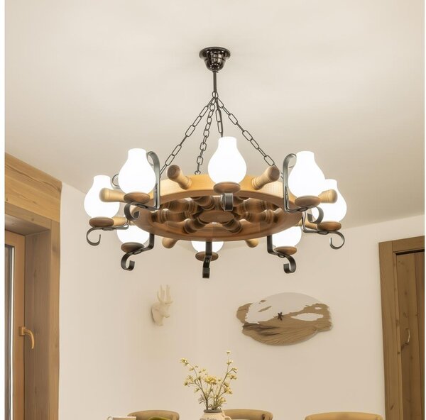 Brilagi - Luster na reťazi TIMONA 8xE14/40W/230V pr. 70 cm buk
