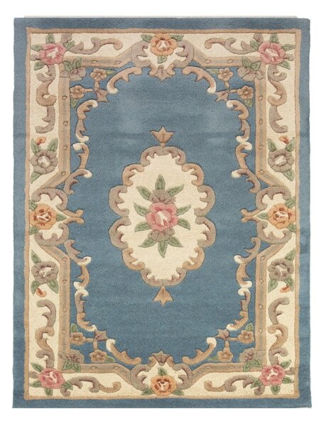 Modrý koberec z vlny Flair Rugs Aubusson, 120 × 180 cm