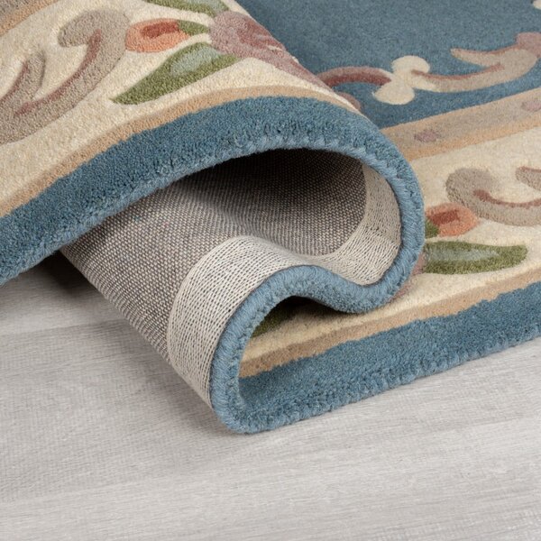 Modrý koberec z vlny Flair Rugs Aubusson, 120 × 180 cm