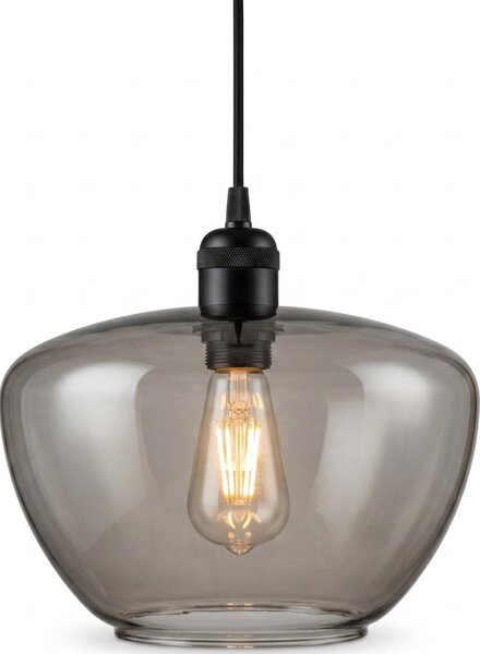Závesný luster na lanku SEVENTIES E27/40W/230V dymová/sivá