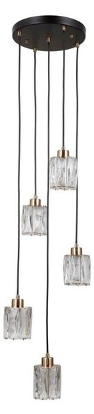 ITALUX PND-40813-5R-BK-HBR - Luster na lanku TORNO 5xE14/40W/230V čierna/zlatá