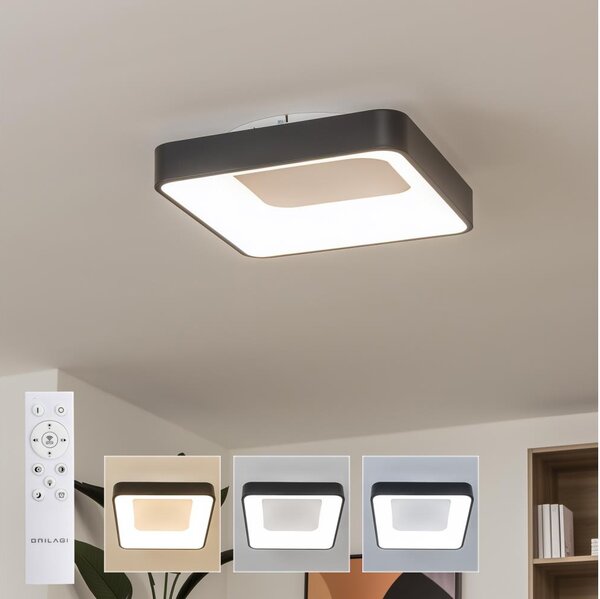 Brilagi - LED stmievateľné stropné svietidlo FALCON II LED/80W/230V 40x40 cm čierne + diaľkové ovládanie