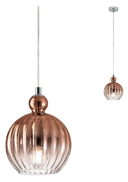 Redo 01-2064 - Luster na lanku PLUMEN 1xE14/42W/230V pr. 15 cm meď