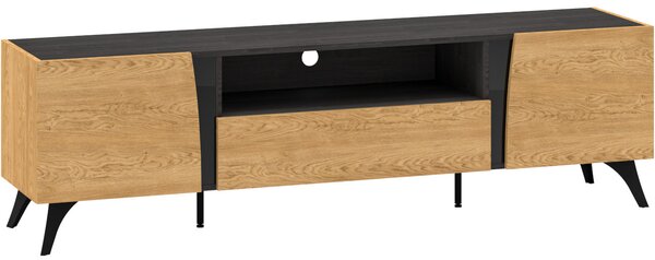 MEBLINE Komoda RTV TUSCANY 06 dub baltic dune / jaseň portland čierna