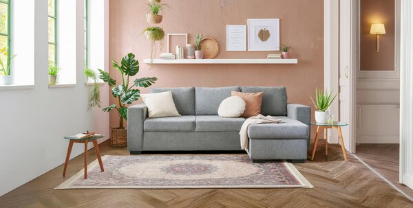 ROHOVÁ SEDAČKA, textil, sivá Carryhome - Sedačky