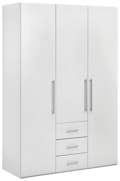 SKRIŇA S OTOČNÝMI DVERAMI, biela, biela s vysokým leskom, 146,6/218,6/59 cm Xora - Skrine