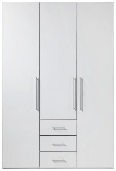 SKRIŇA S OTOČNÝMI DVERAMI, biela, biela s vysokým leskom, 146,6/218,6/59 cm Xora - Skrine