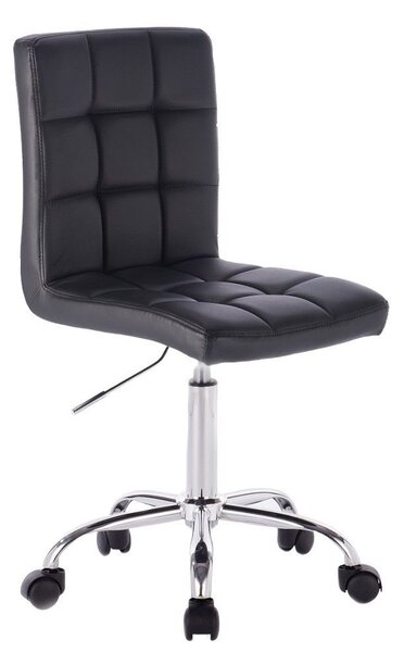 LuxuryForm DESIGN Stolička TOLEDO na striebornej podstave s kolieskami - čierna