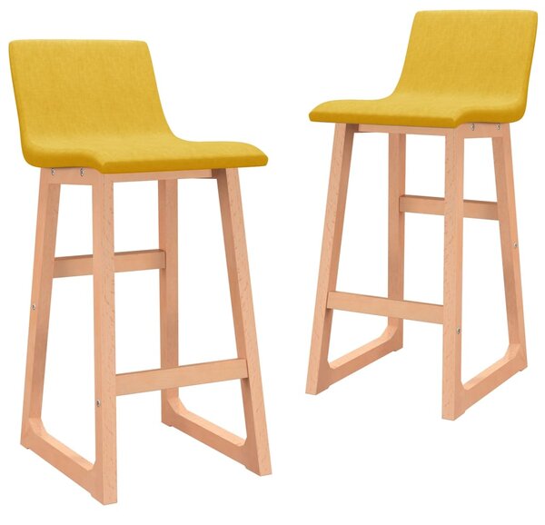 Barové stoličky 2 ks, horčicovo žlté, látka