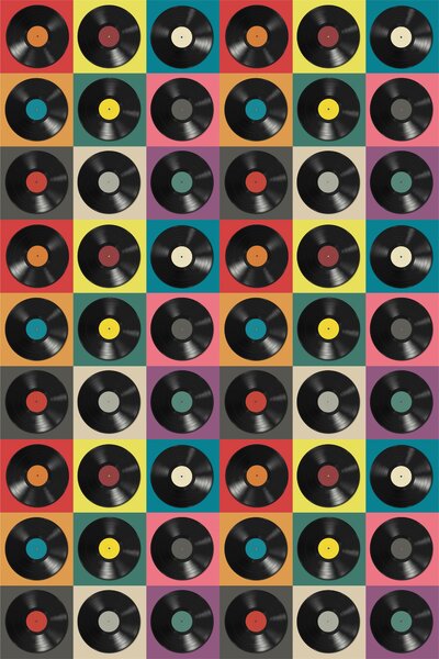 Tapety Vinylové platne, retro štýl, Fototapety retro, u51622 : Uwalls.sk