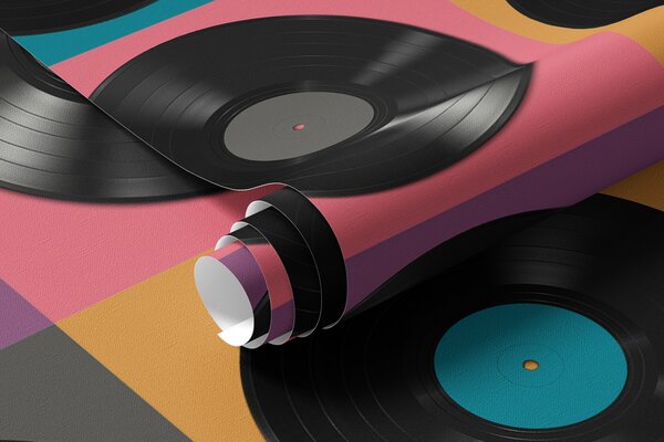 Tapety Vinylové platne, retro štýl, Fototapety retro, u51622 : Uwalls.sk