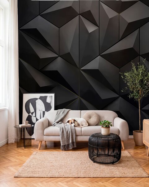 Tapety Čierne fazety, 3D fototapety, Fototapety 3d geometrické postavy, u79936 : Uwalls.sk
