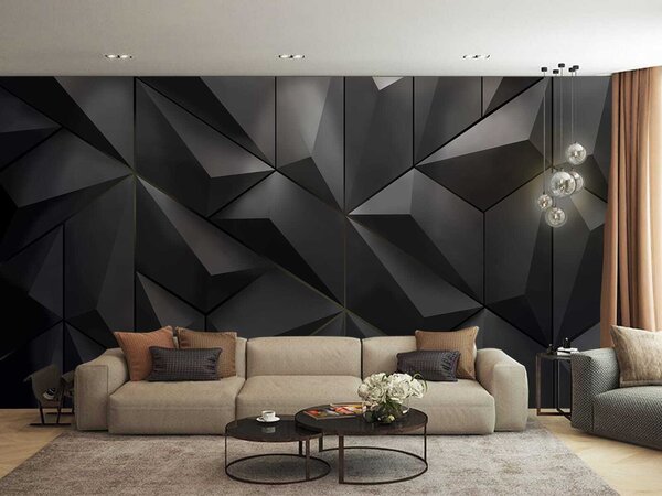 Tapety Čierne fazety, 3D fototapety, Fototapety 3d geometrické postavy, u79936 : Uwalls.sk