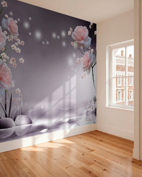 Tapety Ruže a svetelné body, 3D fototapety, Fototapety 3d kvety, u01045 : Uwalls.sk