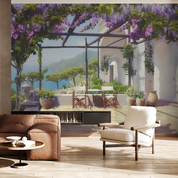 Tapety Wisteria kvitne na verande, Fototapety s kvetmi, u03904 : Uwalls.sk