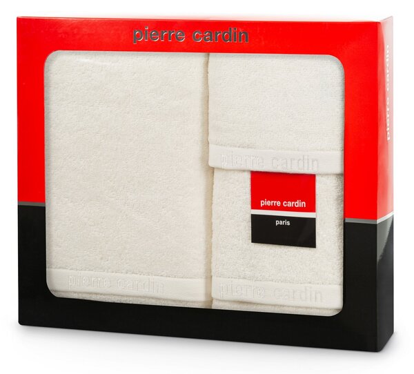 BAVLNENÝ UTERÁK PIERRE CARDIN EVI SADA 3KS 30X50 CM, 50X90 CM, 70X140 CM KRÉMOVÁ
