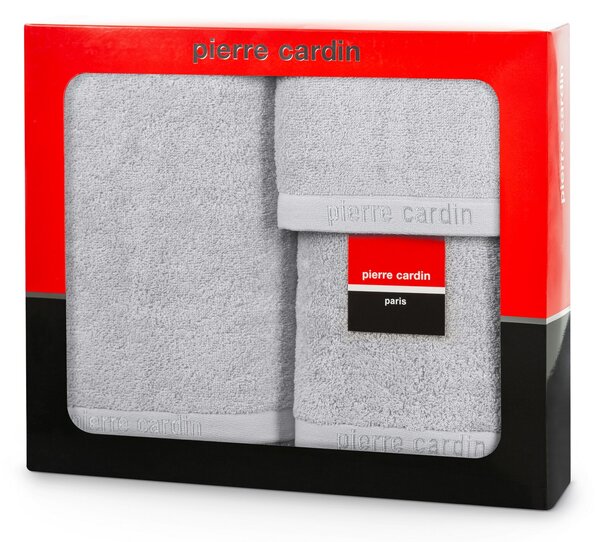 BAVLNENÝ UTERÁK PIERRE CARDIN EVI SADA 3KS 30X50 CM, 50X90 CM, 70X140 CM STRIEBORNÁ