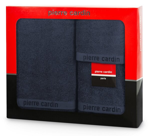 BAVLNENÝ UTERÁK PIERRE CARDIN EVI SADA 3KS 30X50 CM, 50X90 CM, 70X140 CM TMAVOMODRÁ