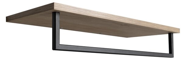 Sapho Sapho, SKA polička na uteráky s hrazdou 600x250mm, dub/čierna mat, SKA385B