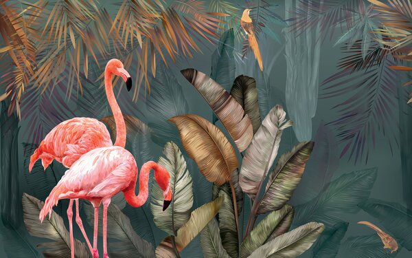 Tapety Plameniaky v tropickom pralese, Fototapety zvieratá, u21344 : Uwalls.sk