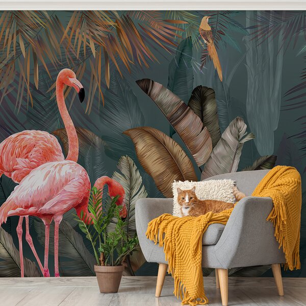 Tapety Plameniaky v tropickom pralese, Fototapety zvieratá, u21344 : Uwalls.sk