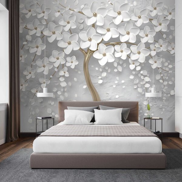 Tapety Strom bielych lupienkov, 3D fototapety, Fototapety 3d kvety, u37065 : Uwalls.sk