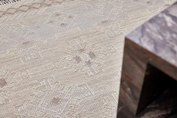 Diamond Carpets India , Ručne viazaný kusový koberec Anantara DESP P71 White Mix, 80x150, béžová, obývacia izba