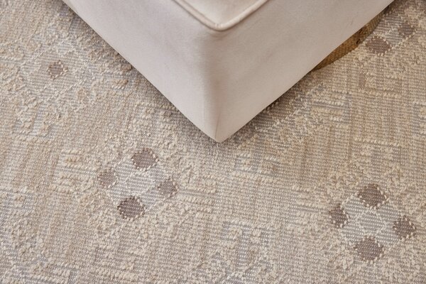 Diamond Carpets India , Ručne viazaný kusový koberec Anantara DESP P71 White Mix, 80x150, béžová, obývacia izba