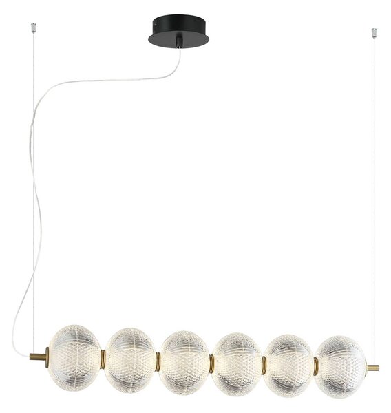 Závesné svietidlo Pellucid LED, bronzová farba/čierna farba, 6-lampa
