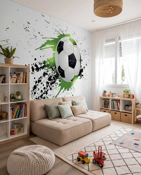 Tapety Futbal v zelených škvrnách, Detské fototapety, Fototapety pre chlapcov, u57431 : Uwalls.sk