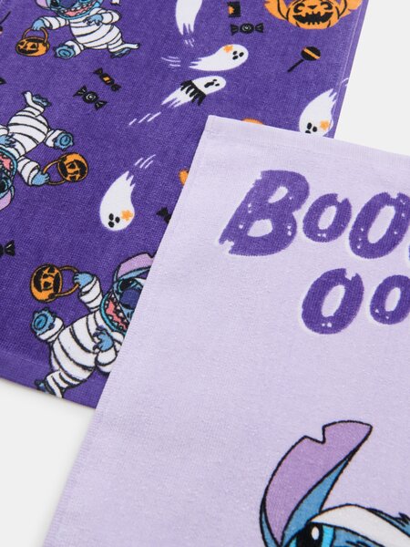 Sinsay - Súprava bavlnených uterákov na ruky s halloweenským motívom Stitch 2 pack - fialová