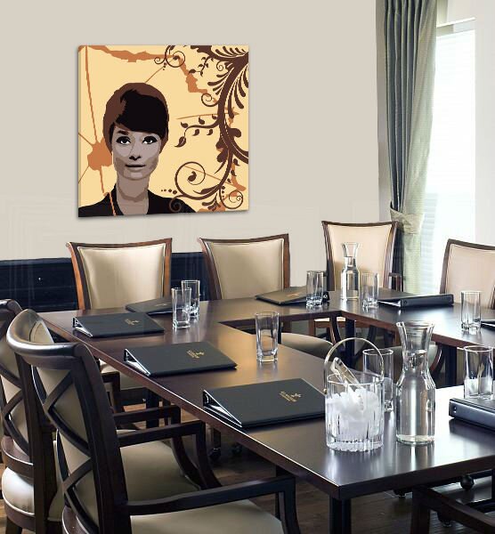 Ručne maľovaný POP Art obraz Audrey Hepburn (POP ART obrazy)