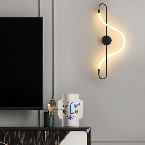 Toolight Toolight, LED nástenné svietidlo Long Black APP857-W, čierna-biela, OSW-04032