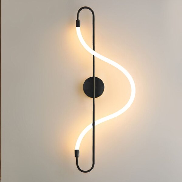 Toolight Toolight, LED nástenné svietidlo Long Black APP857-W, čierna-biela, OSW-04032