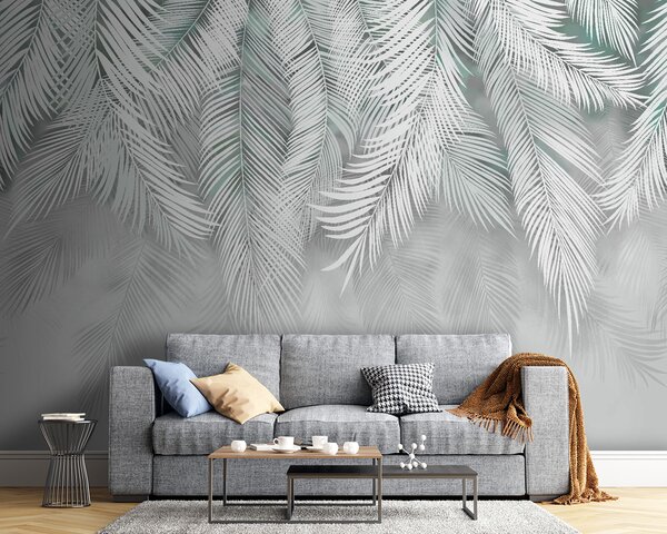 Tapety Palmový záves na šalviovej, Fototapety s lesom, Fototapety tropické, u48556v3 : Uwalls.sk