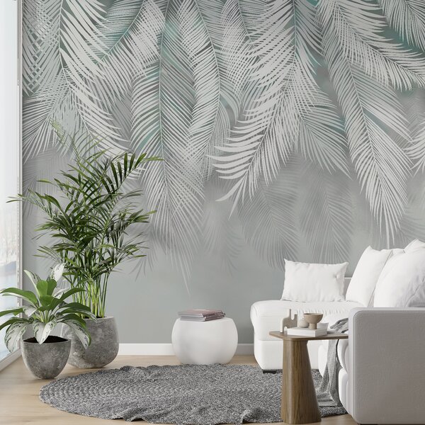 Tapety Palmový záves na šalviovej, Fototapety s lesom, Fototapety tropické, u48556v3 : Uwalls.sk